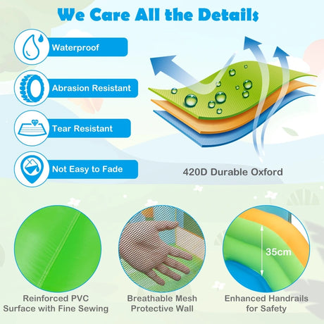 Giant Inflatable Water Slide for Kids Aged 3-10 Years (without Blower)