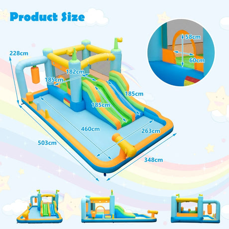Giant Inflatable Water Slide for Kids Aged 3-10 Years (without Blower)