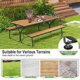 6 Feet Outdoor Picnic Table Bench Set for 6-8 People-Brown