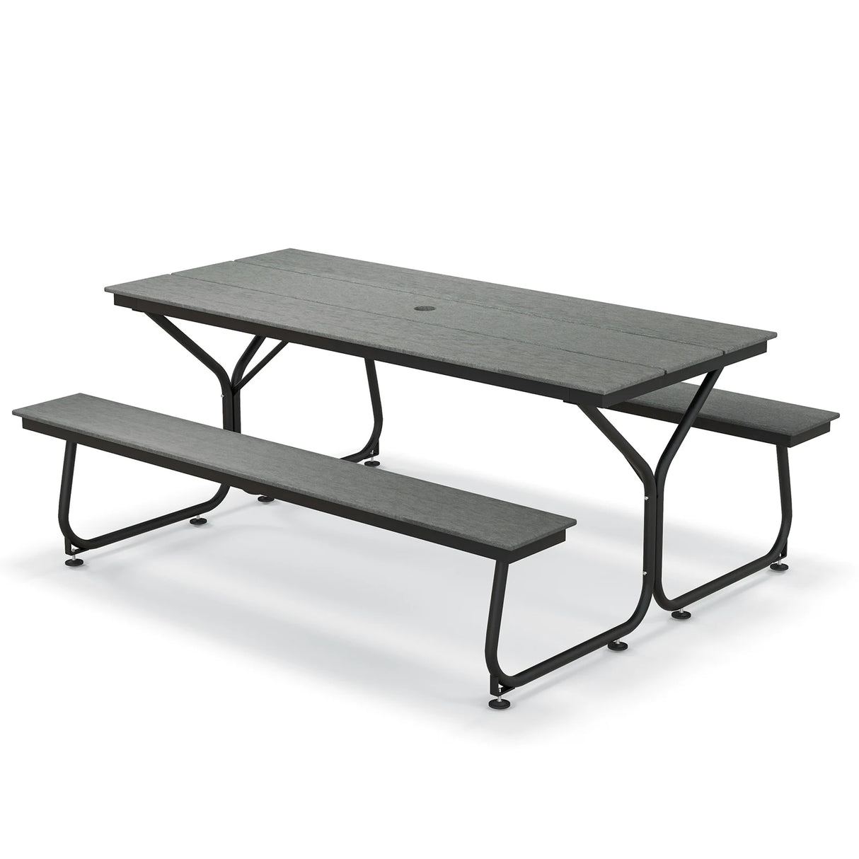 6 Feet Outdoor Picnic Table Bench Set for 6-8 People-Gray