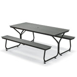 6 Feet Outdoor Picnic Table Bench Set for 6-8 People-Gray