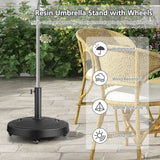 51LBS 20.5Inch Outdoor Umbrella Base with Wheels and Handles
