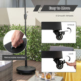 51LBS 20.5Inch Outdoor Umbrella Base with Wheels and Handles