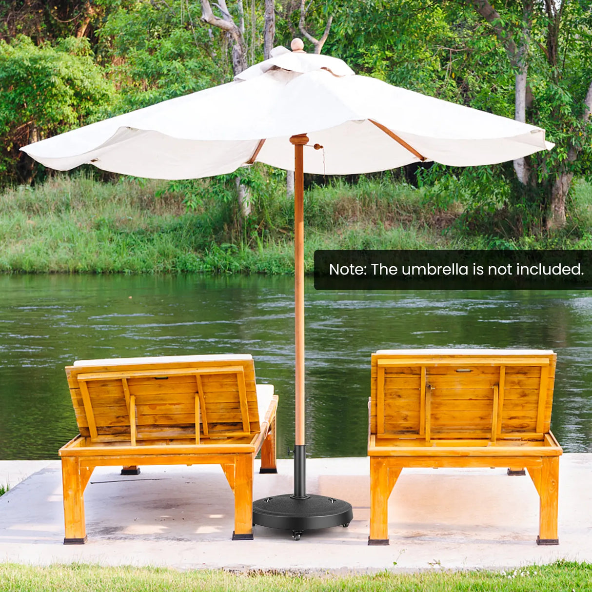 51LBS 20.5Inch Outdoor Umbrella Base with Wheels and Handles
