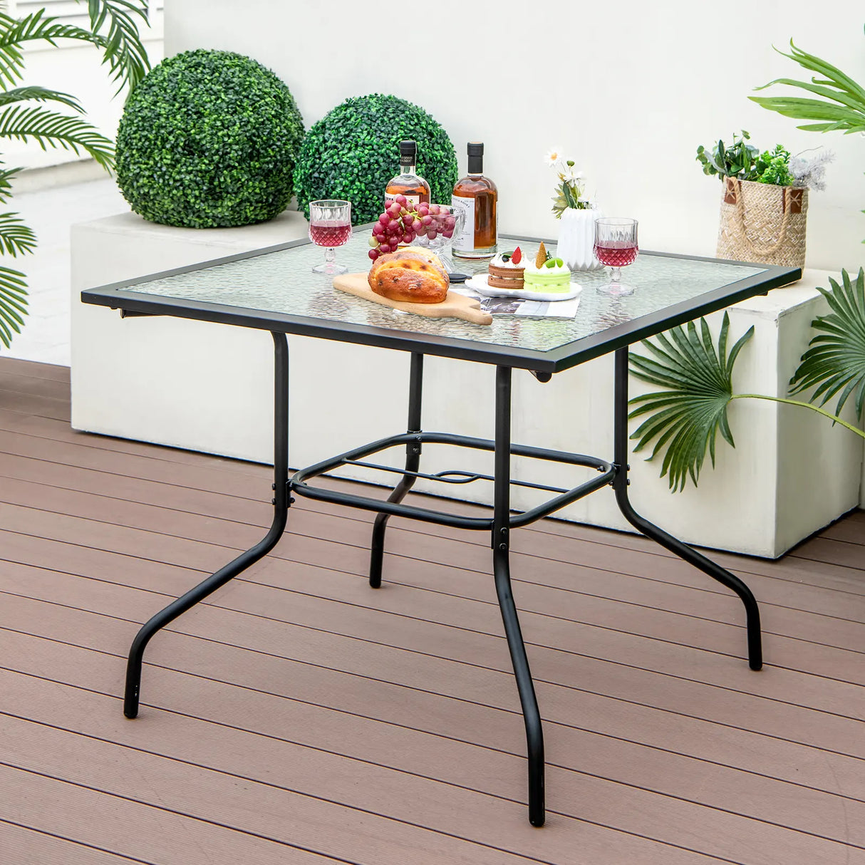 35 x 35 Inch Patio Dining Table with 1.5" Umbrella Hole (Umbrella NOT Included)