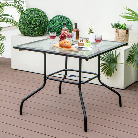 35 x 35 Inch Patio Dining Table with 1.5" Umbrella Hole (Umbrella NOT Included)