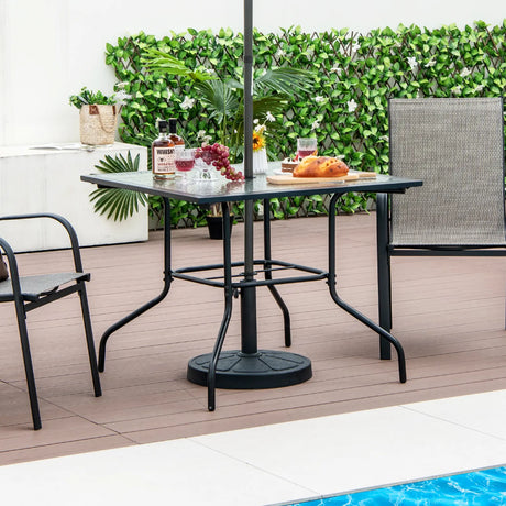 35 x 35 Inch Patio Dining Table with 1.5" Umbrella Hole (Umbrella NOT Included)