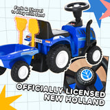 HOMCOM Ride On Tractor Toddler Walker Foot To Floor Slider w/ Horn Storage Steering Wheel for 1-3 Years Old Blue