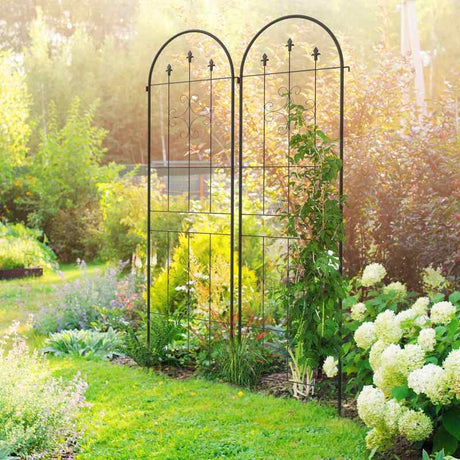 Outsunny Set of Two Spiral Anchor Garden Trellis Panels