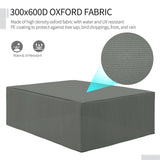 Outsunny 600D Oxford Outdoor Garden Furniture Sofa Set Cover, Waterproof Anti-UV Rattan Sun Lounger Protection Protector Cover, 275L x 205W x 90Hcm, Grey