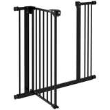 PawHut Adjustable Safety Gate w/ One Extensions, Four Adjustable Screws, Black