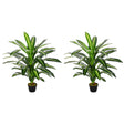 Outsunny Set of Two Artificial Dracaena Plants