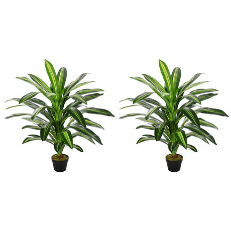 Outsunny Set of Two Artificial Dracaena Plants