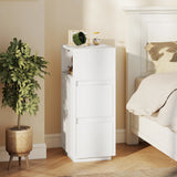 HOMCOM Slim Bedside Table, Narrow Bedside Cabinet with Open Shelf and 2 Drawers for Bedroom, Living Room, White