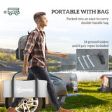 Outsunny Four Man Duo Room Tunnel Tent, with Accessories - Grey