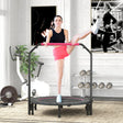 HOMCOM 48" Foldable Mini Fitness Trampoline, with Adjustable Foam Handle, Pink