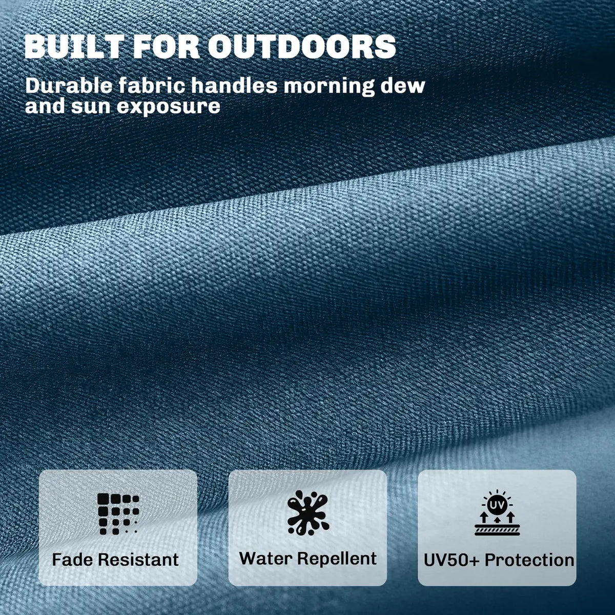 Outsunny Sun Lounger Cushion, Memory Foam Patio Chair Cushion with Ties, Outdoor Seat Pad Fits 190 x 60 cm Lounger, Blue