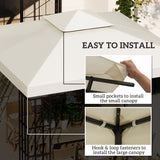 Outsunny Gazebo Replacement Canopy 3x3 m-Cream White