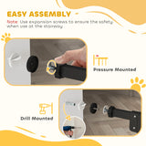 PawHut Adjustable Safety Gate w/ Two Extensions, Four Adjustable Screws, Black