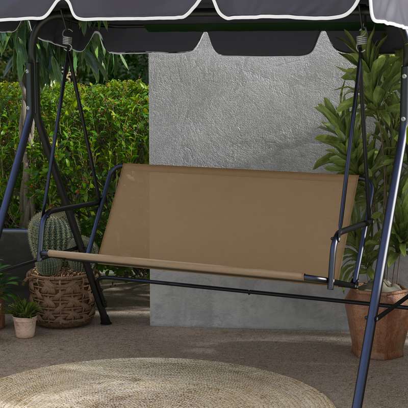 Outsunny Garden Swing Seat Cover Replacement, for 2 and 3 Seater Swing Bench, 115 x 45 x 45cm, Beige