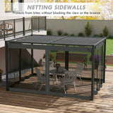 Outsunny 3 x 4m Aluminium Frame Pergola, with Retractable Roof - Dark Grey