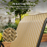 Outsunny Four-Piece Stacking Rattan Garden Seat Set - Khaki