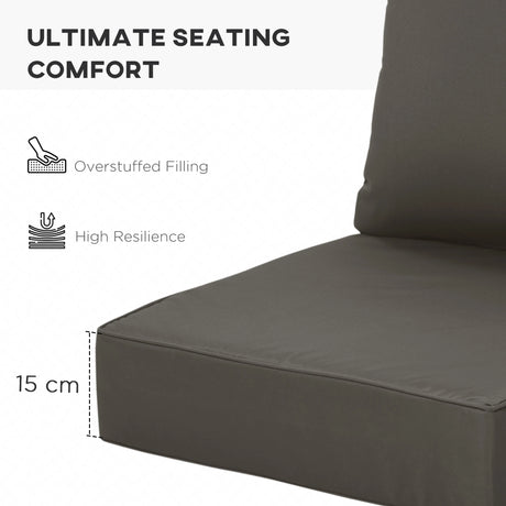 Outsunny Outdoor Seat and Back Cushion Set Patio Deep Seating Chair Replacement Cushion