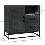 HOMCOM Sideboard with Adjustable Shelf, Freestanding Sideboard Storage Cabinet with Open Compartment and 2 Drawers, Black