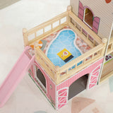 AIYAPLAY 3 Levels Dolls House Play Set with 13 Wooden Furniture Pieces and Accessories,