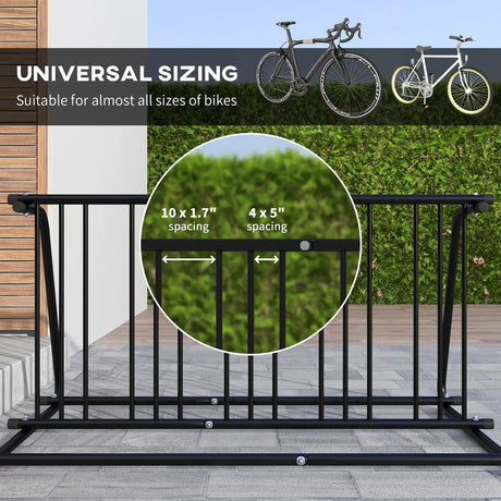 DURHAND Bike Stand, Double-sided Bike Rack Floor Stand for 6 Bicycles, Kids/Mountain/Road Bikes Garage Indoor Outdoor Use
