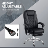 Vinsetto Massage Office Chair, Heated Reclining Computer Chair with Adjustable Height and Footrest, Black