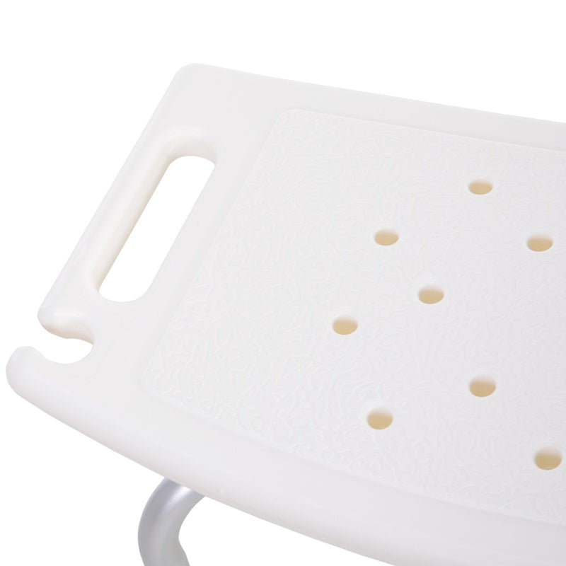HOMCOM Height Adjustable Bath Stool, Aluminium Shower Stool with Non-Slip Pads for Elderly, Disabled, Seniors, Pregnant, White