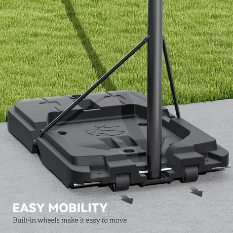 SPORTNOW 2.3-3.05m Basketball Hoop and Stand, with Weighted Base, Wheels, Black