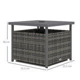 Outsunny Outdoor Rattan Wicker Coffee Table w/ Umbrella Hole Suitable for Garden Garden