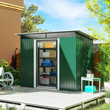 Outsunny 8.5 x 4ft Metal Shed with Lightsky Panels, Garden Storage Tool House with Double Doors for Garden, Patio and Lawn, Green