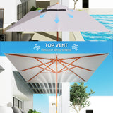 Outsunny 3 m Square Canopy Parasol - Grey