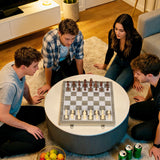 SPORTNOW 15 Inch Chess Set, Foldable Chess and Draughts Set, Brown