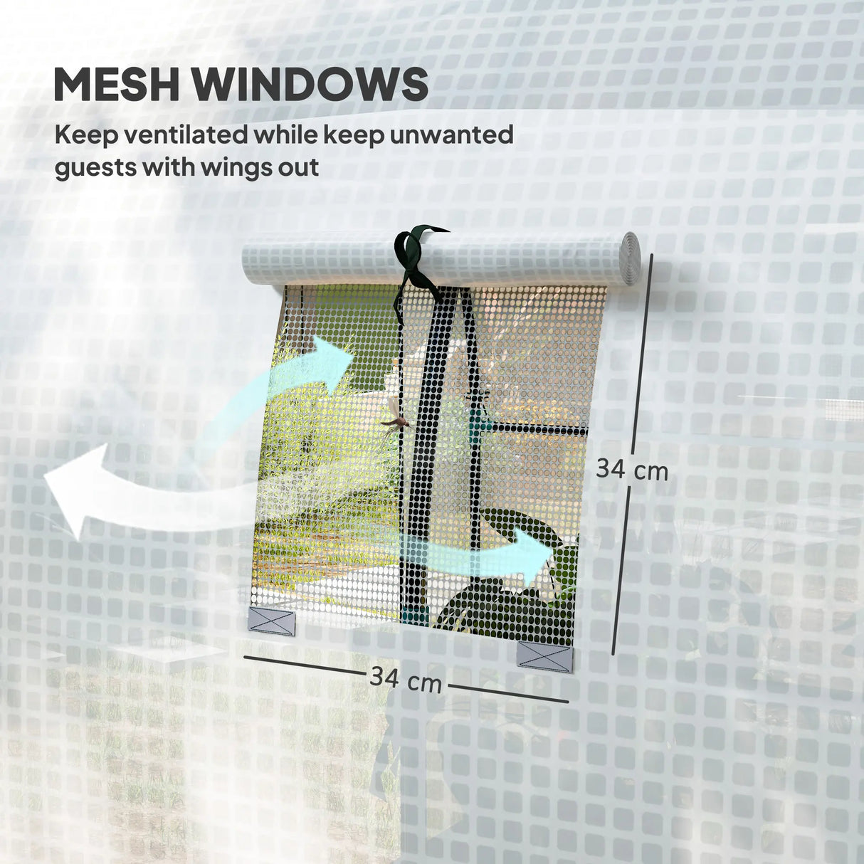 Outsunny 180 x 180cm Walk-In Polytunnel Greenhouse - White