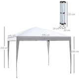 Outsunny 3 x 3M Garden Pop Up Gazebo Height Adjustable Marquee Party Tent Wedding Canopy with Carrying Bag, White