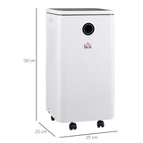 HOMCOM 10L/Day Dehumidifier with 2.5L Water Tank, Digital Display, Intelligent & Sleep Mode, 24H Timer, Laundry Clothes Drying, for Home and Large Room Basement