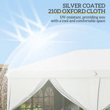 Outsunny 3 x 6 m Garden Pop Up Gazebo, Wedding Party Tent Marquee, Water Resistant Awning Canopy with Sidewalls, Windows, Carry Bag, White