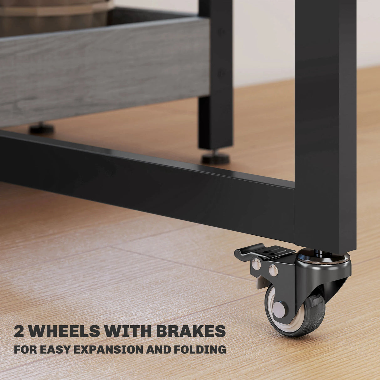 HOMCOM Four-Person Drop Leaf Table - Grey Wood-Effect