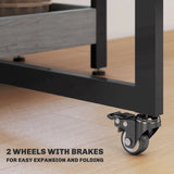 HOMCOM Four-Person Drop Leaf Table - Grey Wood-Effect