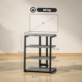 HOMCOM HiFi Stand, with Four Storage Shelves - Dark Grey