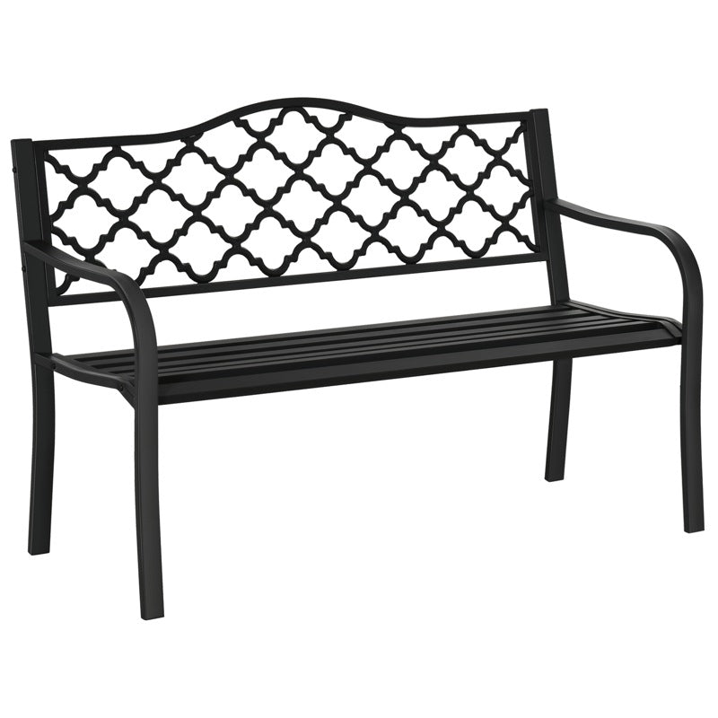 Outsunny 2-Seater Garden Bench Antique Loveseat for Yard, Lawn, Porch, Patio, Steel