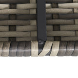 Outsunny Outdoor PE Rattan Corner Sofa, Garden Wicker Furniture Single Sofa Chair w/ Cushions, Deep Grey