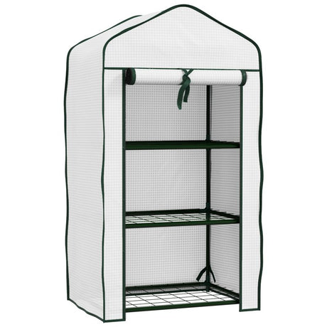 Outsunny Three-Tier Mini Greenhouse - White