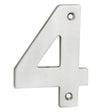 100 X 74 X 5MM - NUMBER 4 - FACE FIX _x005F
 - SATIN STAINLESS STEEL - EACH