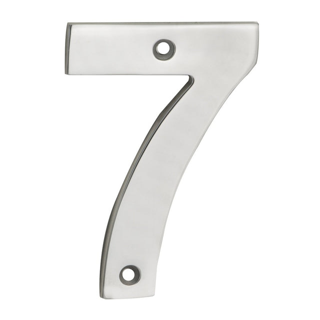 100 X 70 X 5MM - NUMBER 7 - FACE FIX _x005F
 - SATIN STAINLESS STEEL - EACH