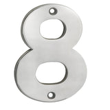 100 X 72 X 5MM - NUMBER 8 - FACE FIX _x005F
 - SATIN STAINLESS STEEL - EACH